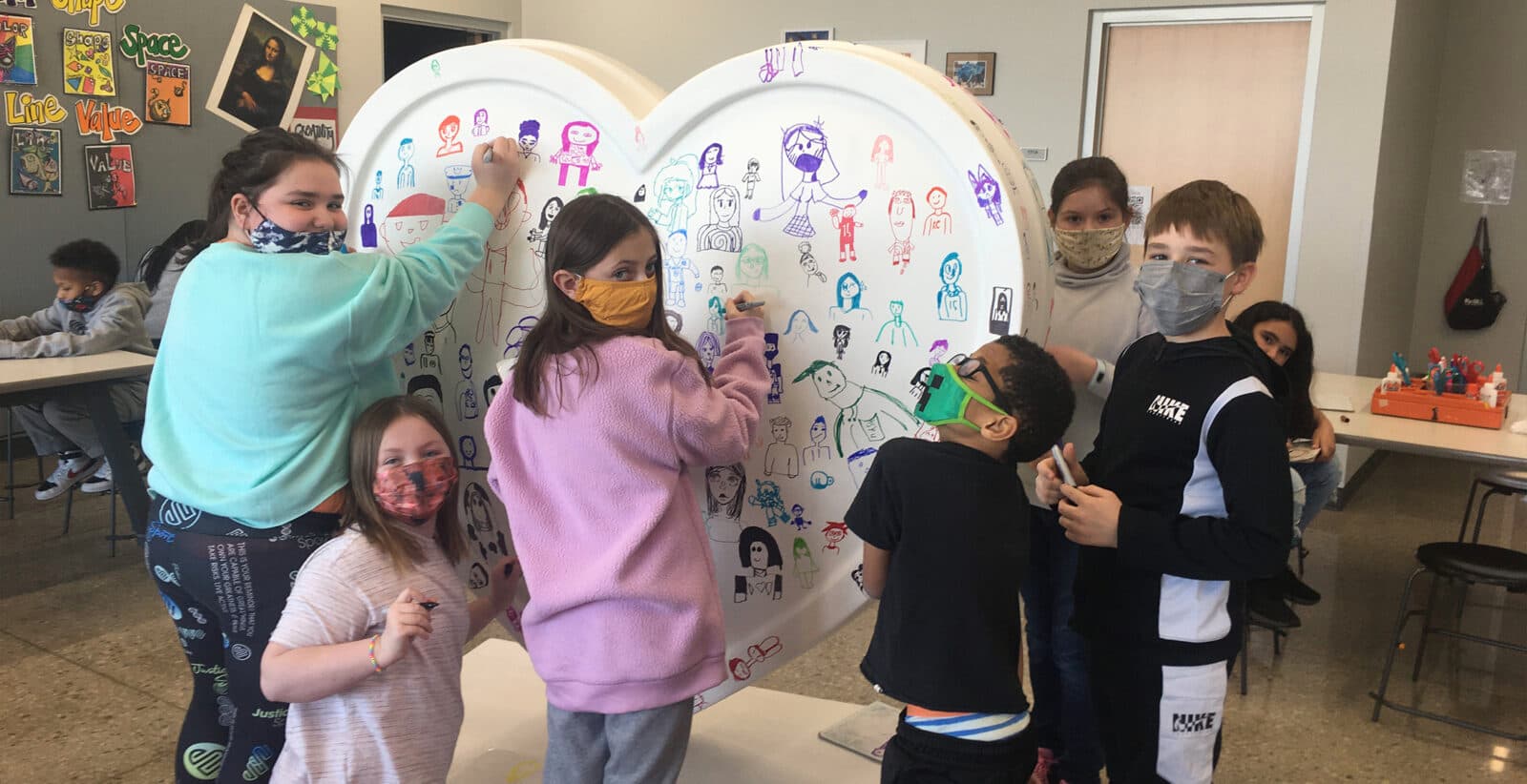 Stacy Haworth with Piper Creek Elementary School Artists